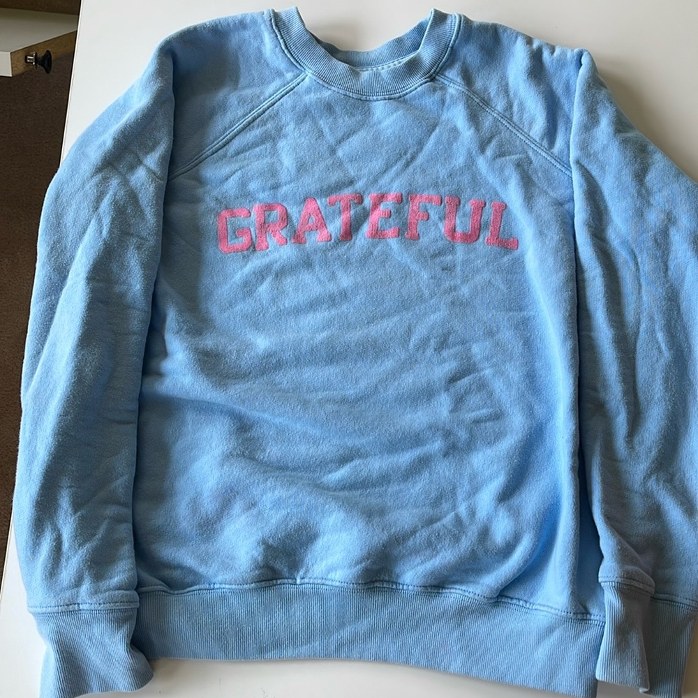 Spiritual gangster light blue and pink grateful. Size Small